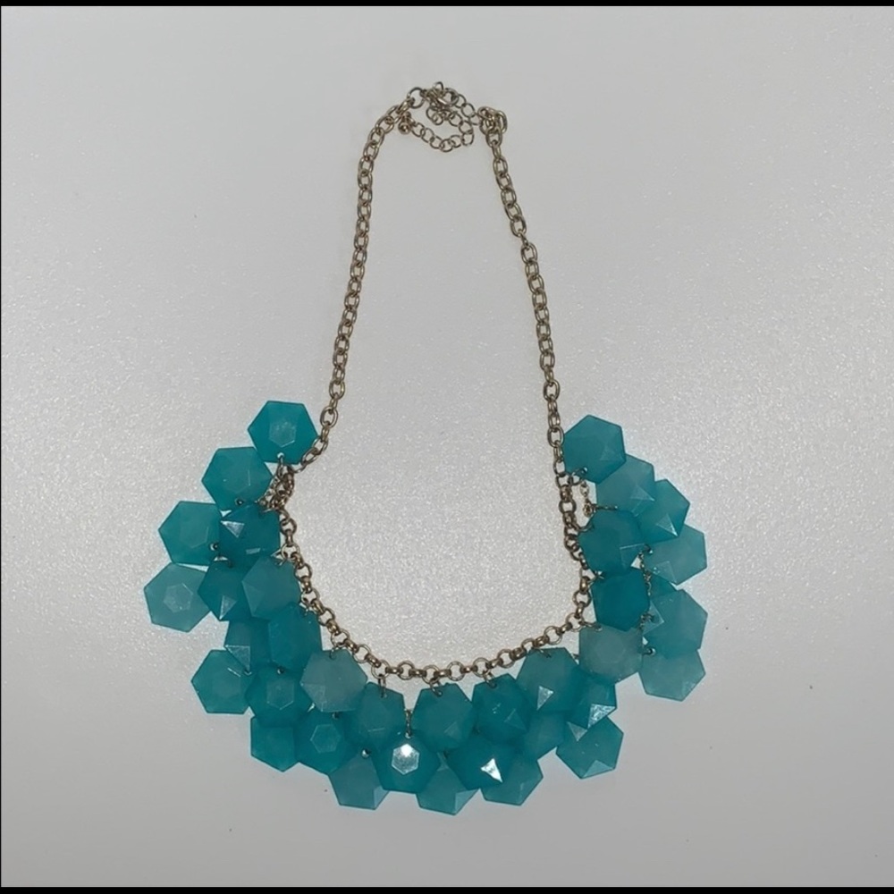 Turquoise and gold Statement necklace